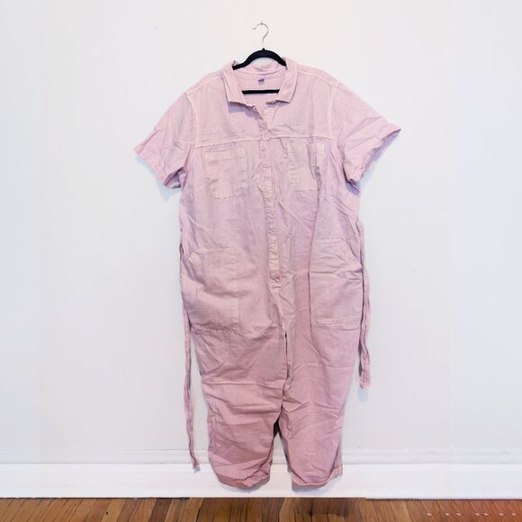 Old Navy Lavender Stone Washed Denim Jean Jumpsuit Coveralls Size 4X - Picture 2 of 6